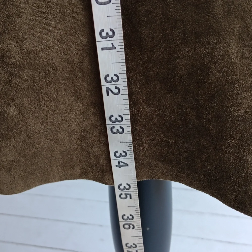 Colleen Lopez olive faux suede boho lace sleeveless duster - Picture 5 of 8